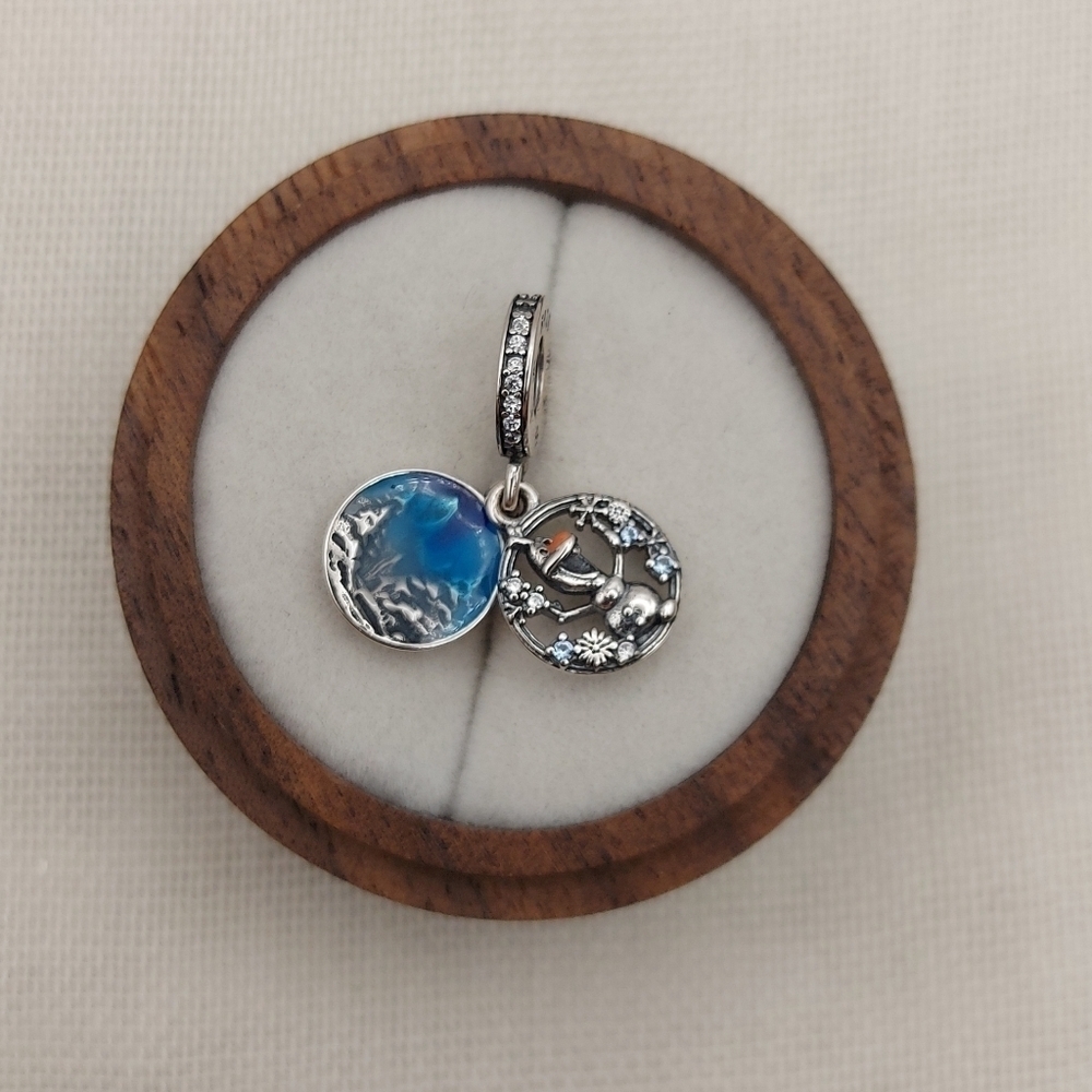 925 Sterling Silver Olaf Frozen Dangle Charm